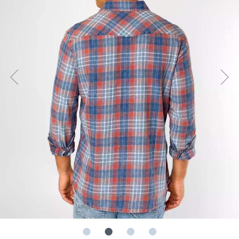 Desert son flag, and anthem size small western button up plaid top